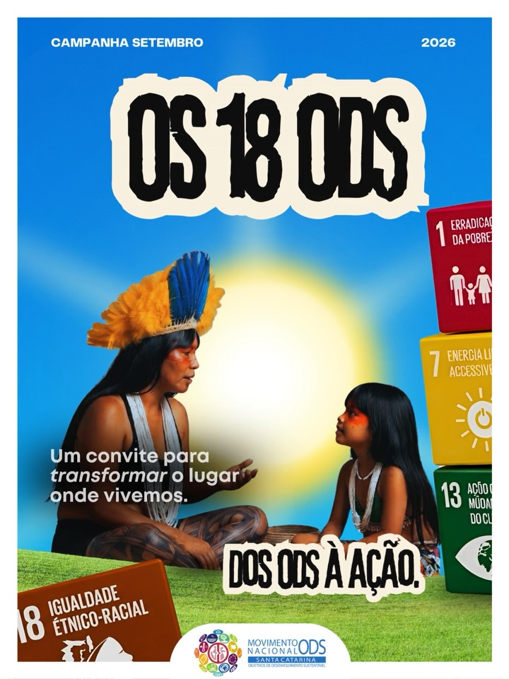 🌍 Os Objetivos de Desenvolvimento Sustentável são mais do que uma lista de metas. Eles formam um sistema.
Cada um dos 18 ODS contribui para enfrentar desafios sociais, ambientais, econômicos e institucionais. Juntos, eles orientam decisões que ajudam a transformar o lugar onde vivemos.
Inspirado no modelo “Wedding Cake”, do Stockholm Resilience Centre, este carrossel apresenta os ODS de forma integrada, mostrando que:
🌿 A biosfera sustenta a sociedade.
👥 A sociedade cria as condições para uma prosperidade sustentável.
🕊️ E tudo isso depende de instituições fortes e de parcerias.
No Movimento ODS SC, trabalhamos com 18 ODS: os 17 Objetivos da Agenda 2030 e o ODS 18 – Igualdade Étnico-Racial, reforçando o compromisso com a equidade e o enfrentamento do racismo.
Os ODS não pertencem apenas a governos ou organizações internacionais. Eles orientam as escolhas que fazemos em casa, no trabalho, na escola, na universidade, nas empresas e nas comunidades. Transformar o lugar onde vivemos começa por conhecer os ODS e colocá-los em prática.
Dos ODS à ação.
Conhecer. Comprometer-se. Transformar.
#ParaTodosVerem - Carrossel sobre como os ODS formam um sistema interligado. As imagens apresentam um diagrama que conecta biosfera, sociedade e economia; um pequeno primata em meio à natureza; pessoas cultivando uma horta; uma mão usando um computador sobre uma representação do planeta; uma pessoa indígena com pinturas no rosto; e um grupo diverso de pessoas abraçadas. O conteúdo relaciona essas imagens à biosfera, sociedade, prosperidade, paz e parcerias, mostrando que a natureza sustenta a sociedade e que o desenvolvimento sustentável depende de equilíbrio, instituições fortes e ação conjunta. As telas finais apresentam a logomarca do Movimento Nacional ODS Santa Catarina e as logomarcas dos apoiadores oficiais.
#SetembroODS #ODSnaPrática #Agenda2030 #MovimentoODSSC DosODSÀAção