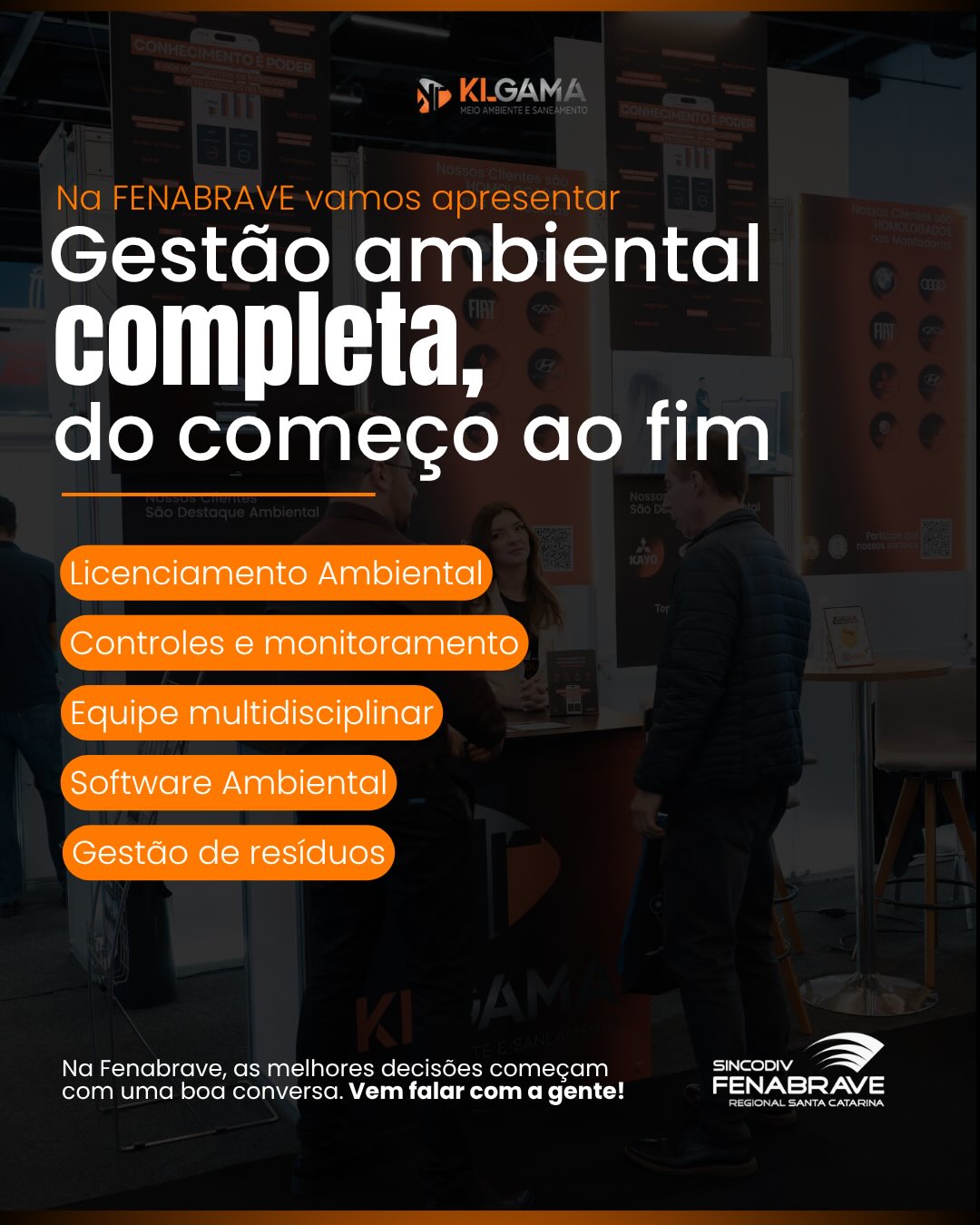 Na Fenabrave, vamos mostrar que gestão ambiental vai muito além de cumprir exigências — é estratégia, tecnologia e resultado.
Da licença ao monitoramento, da gestão de resíduos ao controle ambiental completo: a KL GAMA entrega soluções do começo ao fim, com equipe multidisciplinar e software próprio para transformar processos em eficiência.
Se você busca mais controle, segurança e inteligência para sua operação, passe no nosso estande e venha conversar com a gente.
Nos vemos na Fenabrave!
#gestãoambiental #sustentabilidade #fenabrave #concessionaria #montadoras