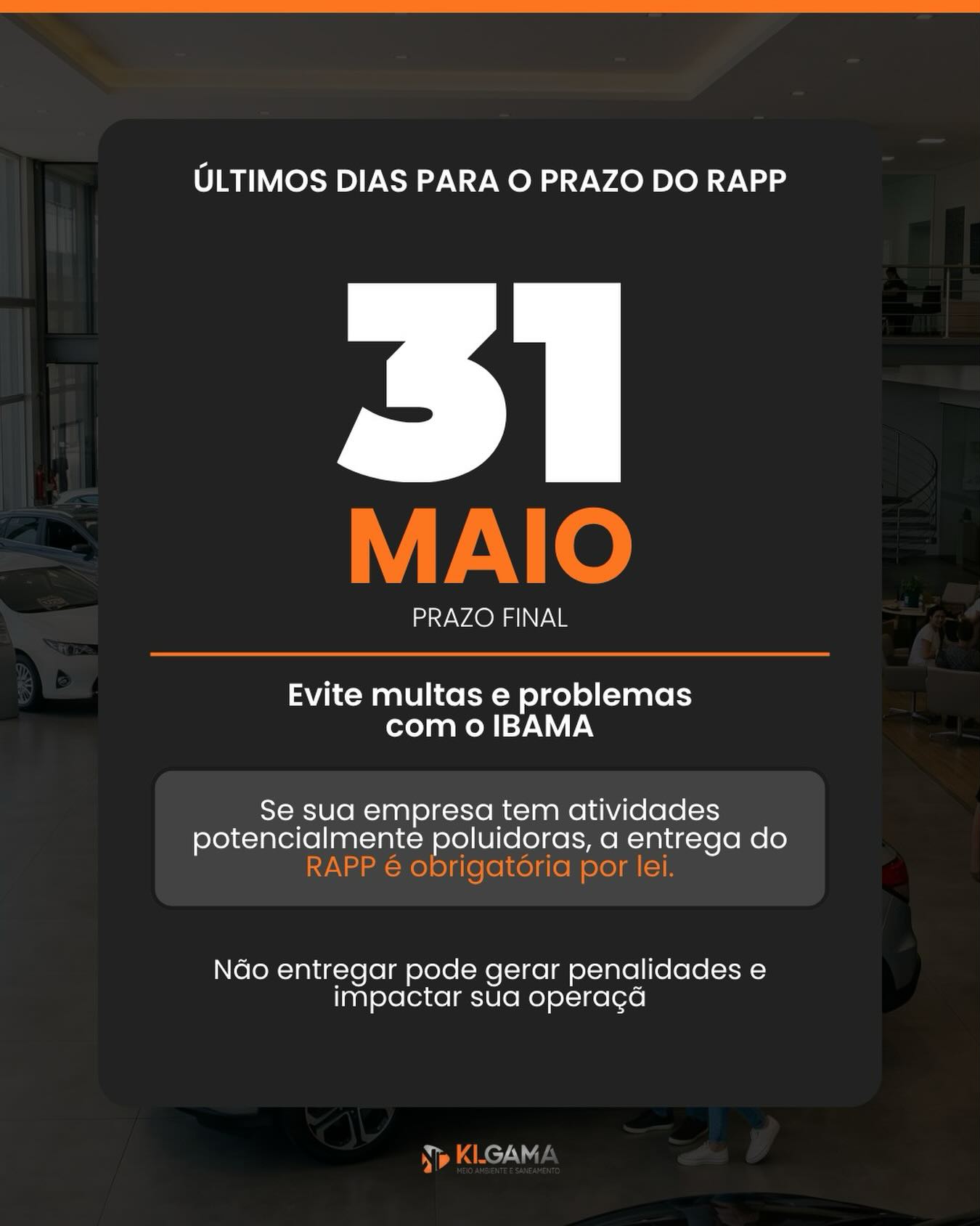 Se sua empresa tem atividades potencialmente poluidoras, a entrega é obrigatória por lei — e não entregar pode gerar multas e sanções do IBAMA.
Não deixe para a última hora. Fale com a gente e regularize antes do prazo. 👇
Chame no direct ou acesse o link na bio.